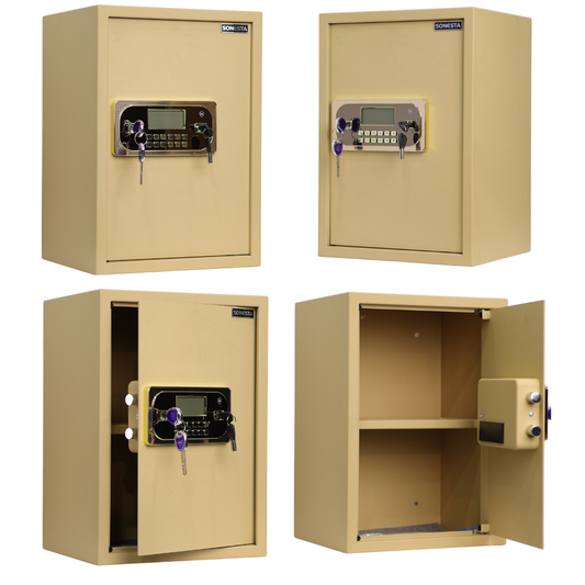 خزنة سونستا 50 فاخرة مسطردة قطيفة بحماية ثلاثية ورف قابل للإزالة