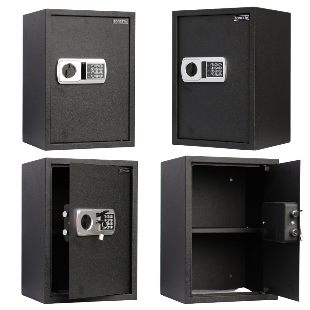 خزنة سونستا 50 فاخرة قطيفة بباسورد ومفاتيح طوارئ ورف