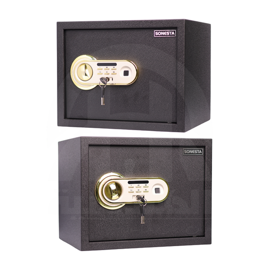 خزنة سونستا بصمة ذكية قطيفة فاخرة لوحة أبيض ذهبي 30