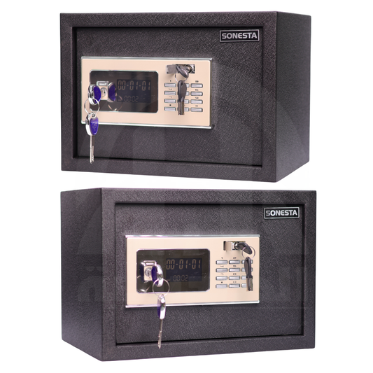 SONESTA 25 خزنة أمان ثلاثي بكلمة سر وكالونات ورف داخلي