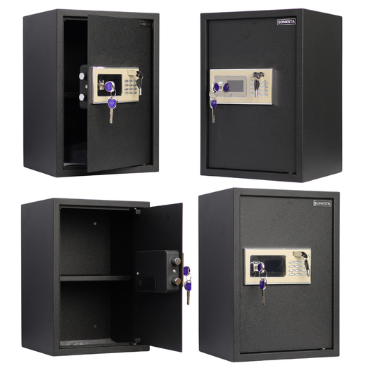 خزنة سونستا 50 فاخرة قطيفة بحماية مزدوجة و2 كالون ورف